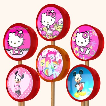 آبنبات چوبی طرح کارتونی های کندی