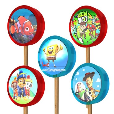 آبنبات چوبی طرح کارتونی های کندی