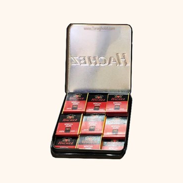شکلات تلخ هاچز 100 درصد جعبه فلزی 108 گرمی