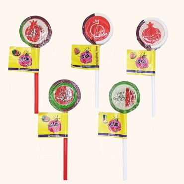 آبنبات چوبی های کندی میوه ای طرح انار و هندوانه