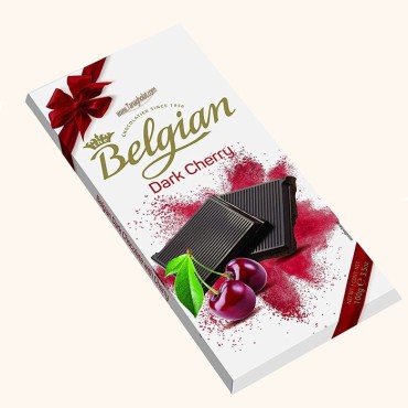 شکلات تلخ بلژین 50 درصد با طعم گیلاس