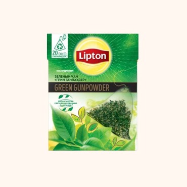 چای سبز باروت کیسه ای لیپتون هرمی 36 گرمی