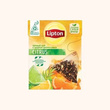 چای سیاه کیسه ای لیپتون هرمی با طعم مرکبات
