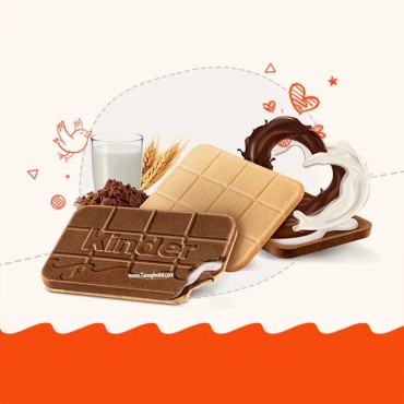 بیسکوییت شیر شکلاتی کیندر کاردز 10 عددی