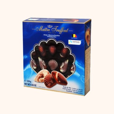شکلات کادویی بلژیکی میتر تروفوت مدل صدفی 250 گرمی