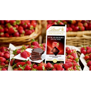 شکلات تلخ لینت مدل اکسلنس توت فرنگی