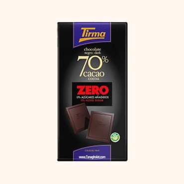 شکلات تلخ 70% تیرما بدون گلوتن و بدون شکر افزوده