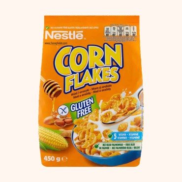 کورن فلکس نستله بدون گلوتن با طعم عسل و بادام زمینی 450 گرمی